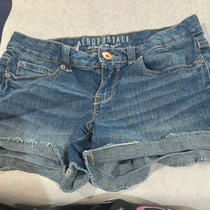 Aeropostale Women's Blue Denim Shorts